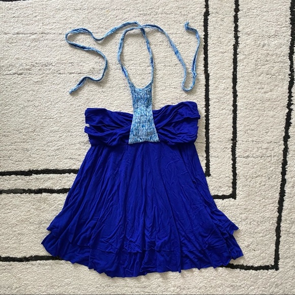 FREE PEOPLE Blue Warrior Halter Tie Top - Picture 4 of 10